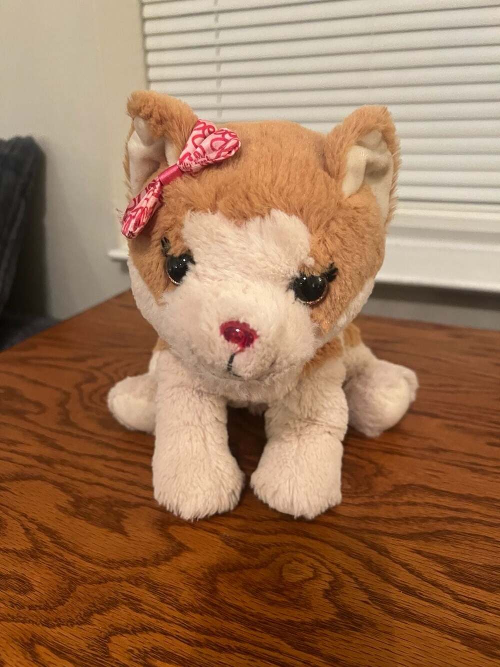 Mattel Barbie Plush Dog Brown White Pink Bow